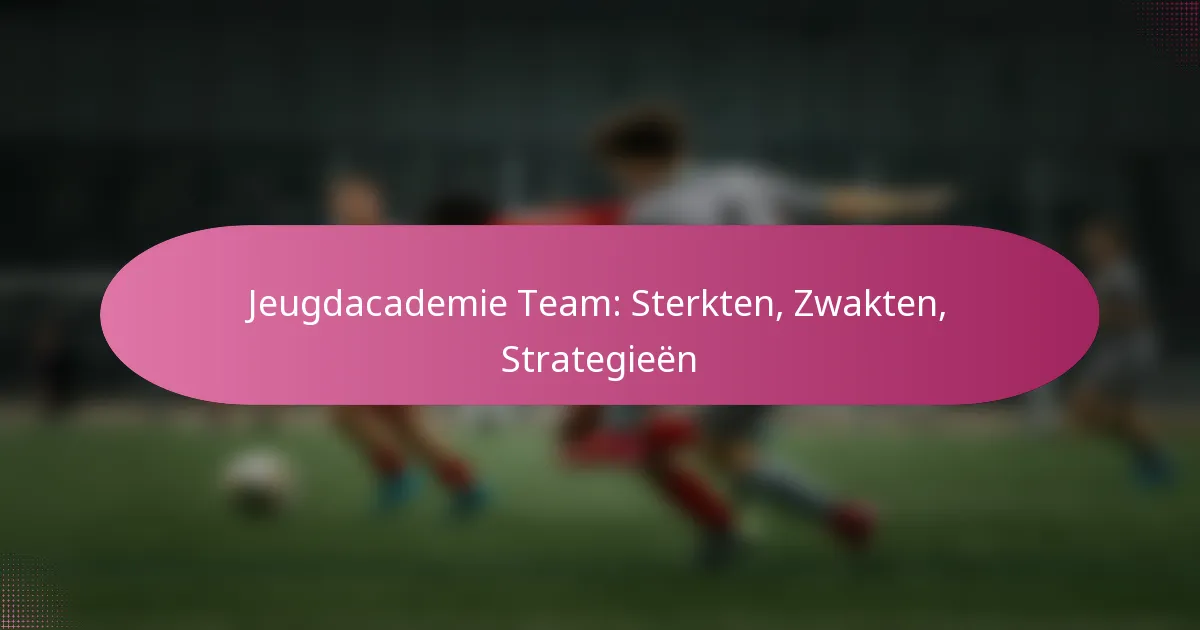 Jeugdacademie Team: Sterkten, Zwakten, Strategieën
