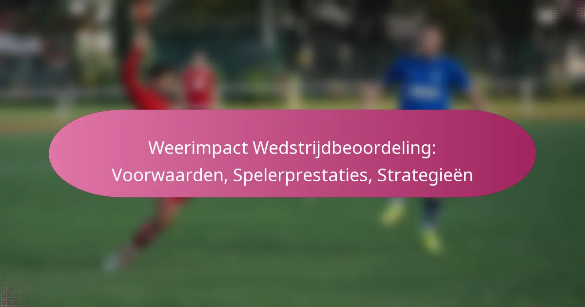 Weerimpact Wedstrijdbeoordeling: Voorwaarden, Spelerprestaties, Strategieën