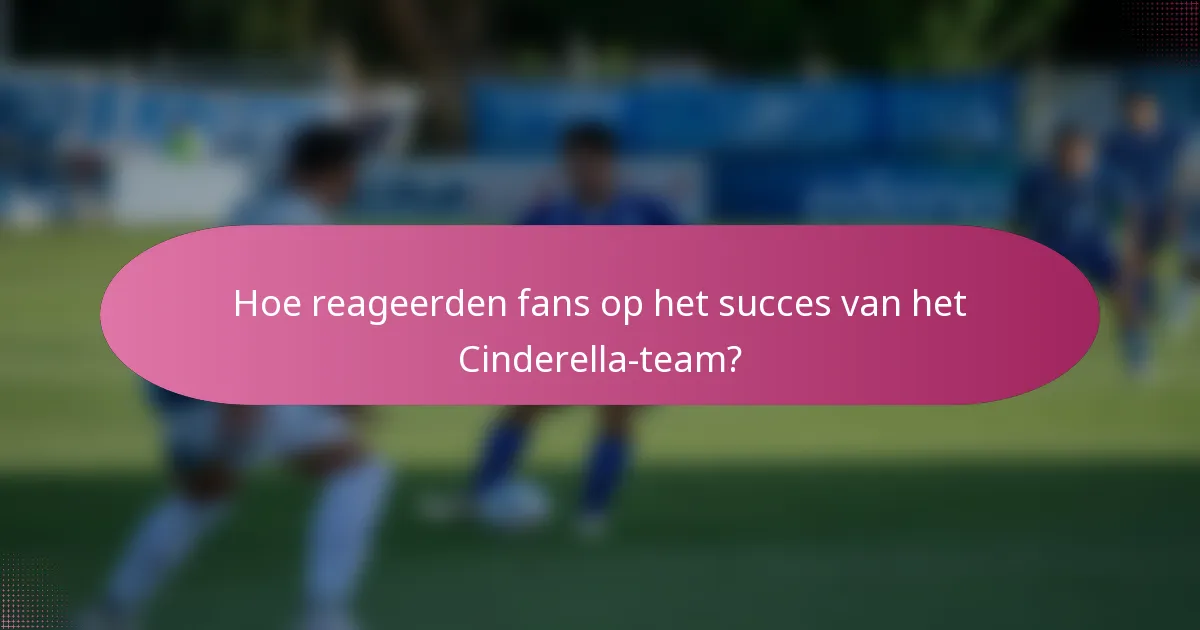 Hoe reageerden fans op het succes van het Cinderella-team?