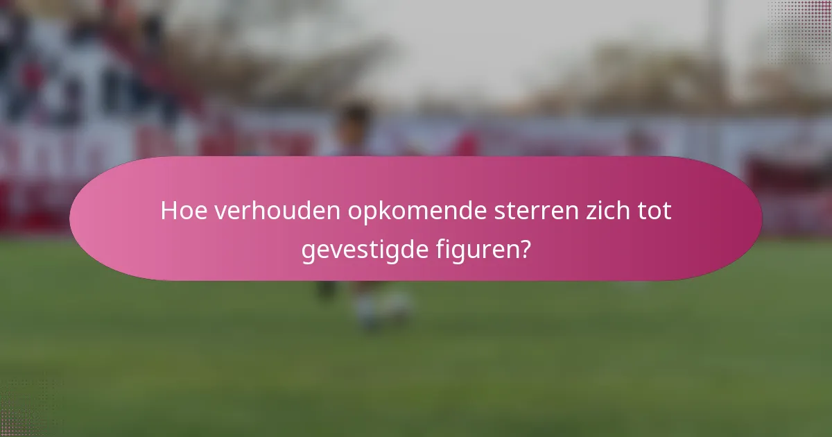 Hoe verhouden opkomende sterren zich tot gevestigde figuren?