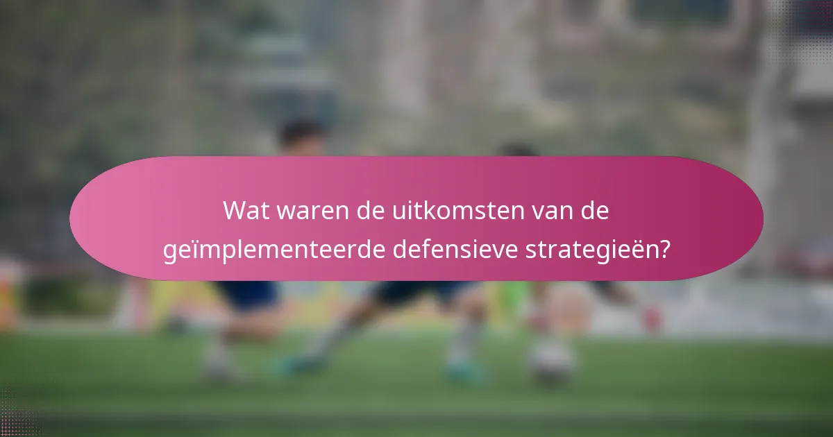 Wat waren de uitkomsten van de geïmplementeerde defensieve strategieën?